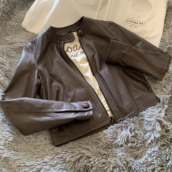 Coach Jackets & Blazers - COACH leather racer jacket
